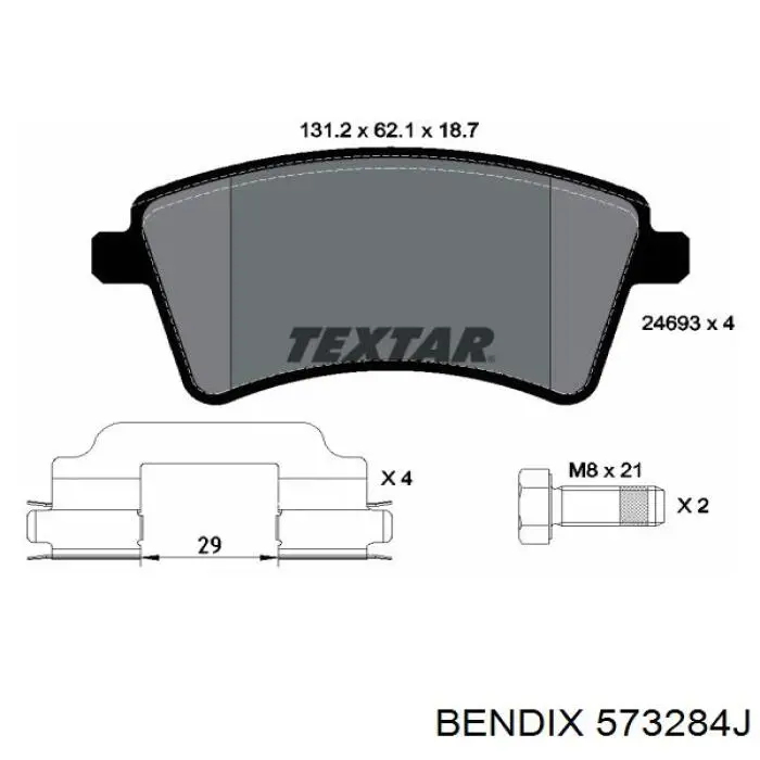 Колодки Jurid/Bendix 573284J цена, от 29.85 USD