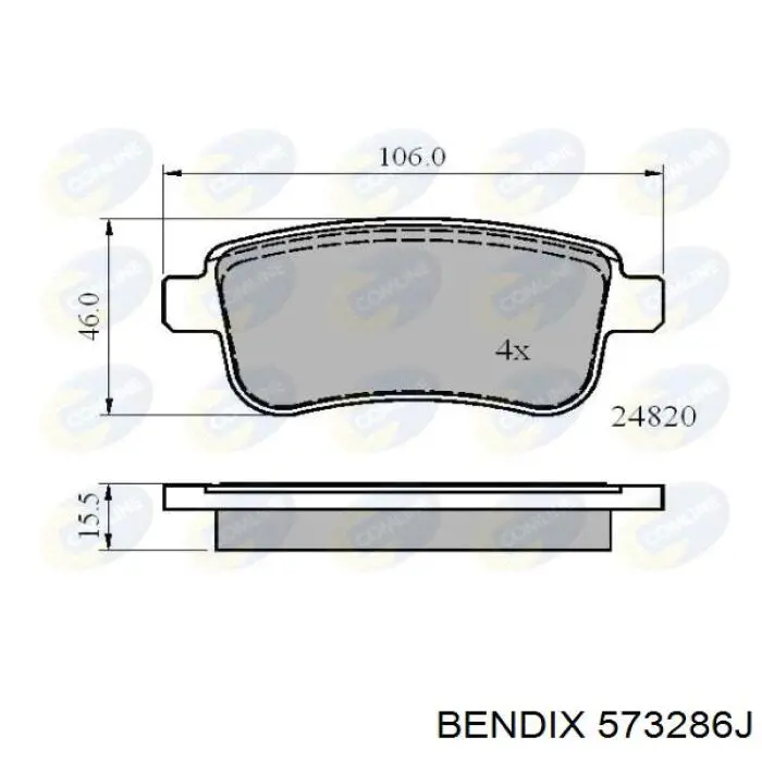 Колодки дисковые  Jurid/Bendix 573286J цена, от 27.64 USD