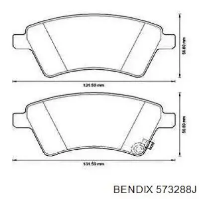 573288J Jurid/Bendix колодки тормозные передние дисковые
