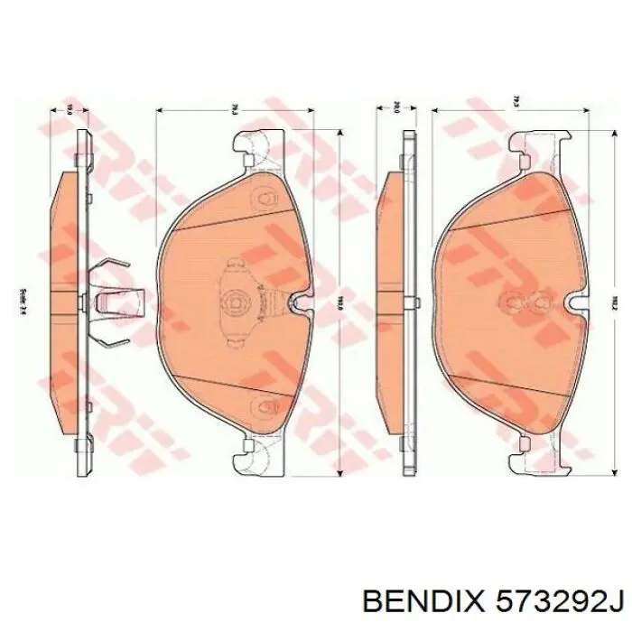 573292J Jurid/Bendix Колодки передние