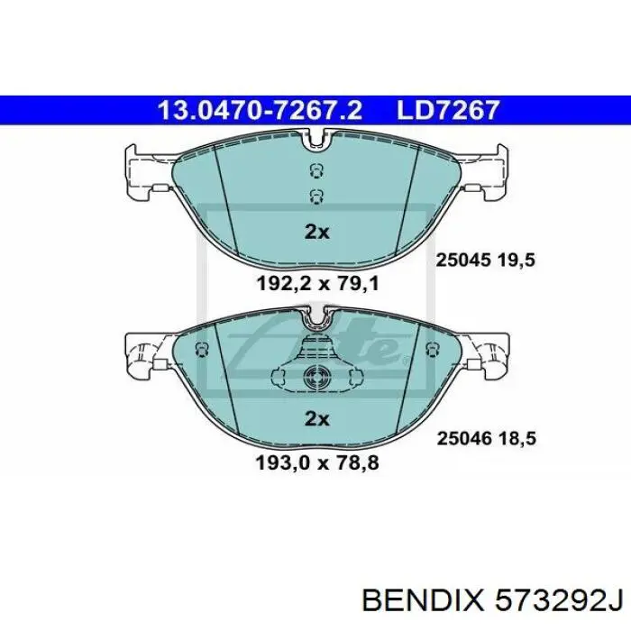 Тормозные колодки Jurid/Bendix 573292J