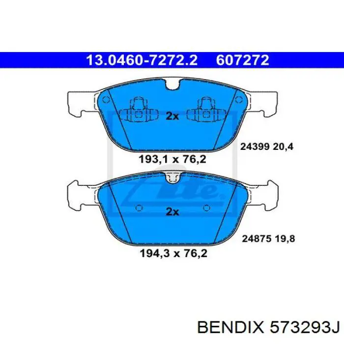 Колодки Jurid/Bendix 573293J цена, от 50.38 USD