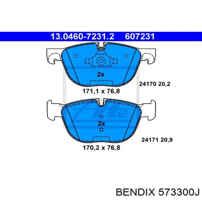 573300J Jurid/Bendix Колодки передние