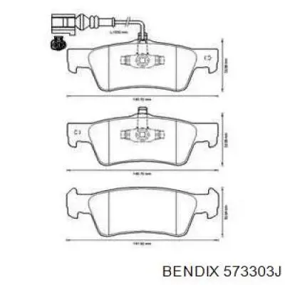 Задние тормозные колодки 573303J Jurid/Bendix