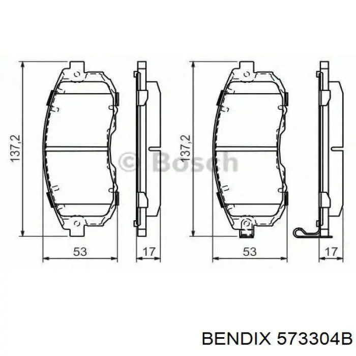 Тормозные колодки Jurid/Bendix 573304B