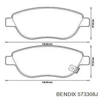 Передние тормозные колодки 573308J Jurid/Bendix