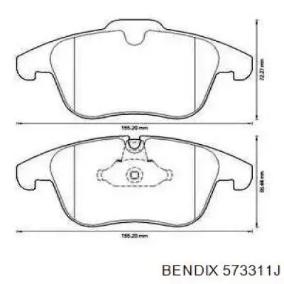 Передние тормозные колодки 573311J Jurid/Bendix