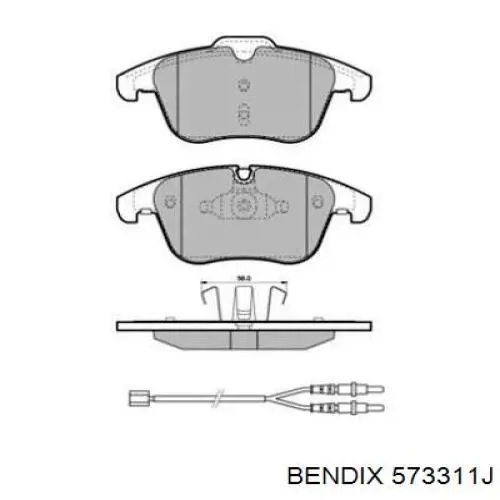 Передние тормозные колодки 573311J Jurid/Bendix