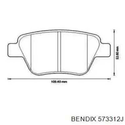 Задние тормозные колодки 573312J Jurid/Bendix