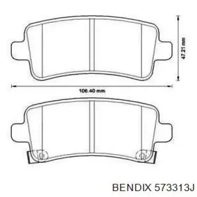 Задние тормозные колодки 573313J Jurid/Bendix