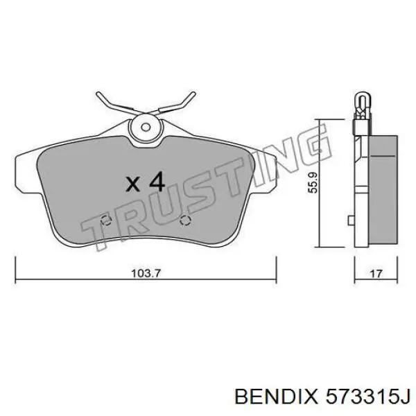Колодки дисковые  Jurid/Bendix 573315J цена, от 31.04 USD