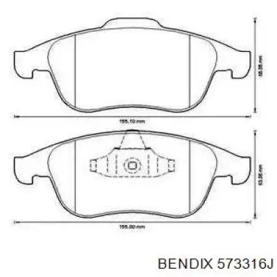 Передние тормозные колодки 573316J Jurid/Bendix