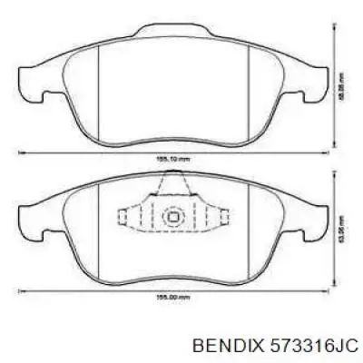 Передние тормозные колодки 573316JC Jurid/Bendix