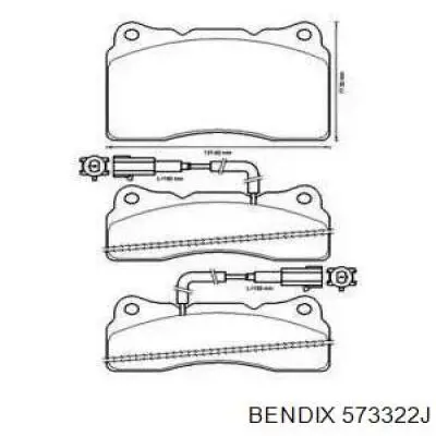 Передние тормозные колодки 573322J Jurid/Bendix