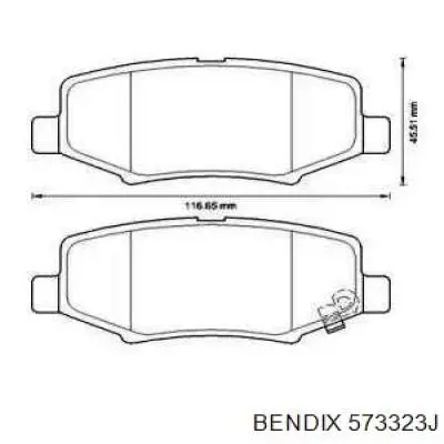 Задние тормозные колодки 573323J Jurid/Bendix