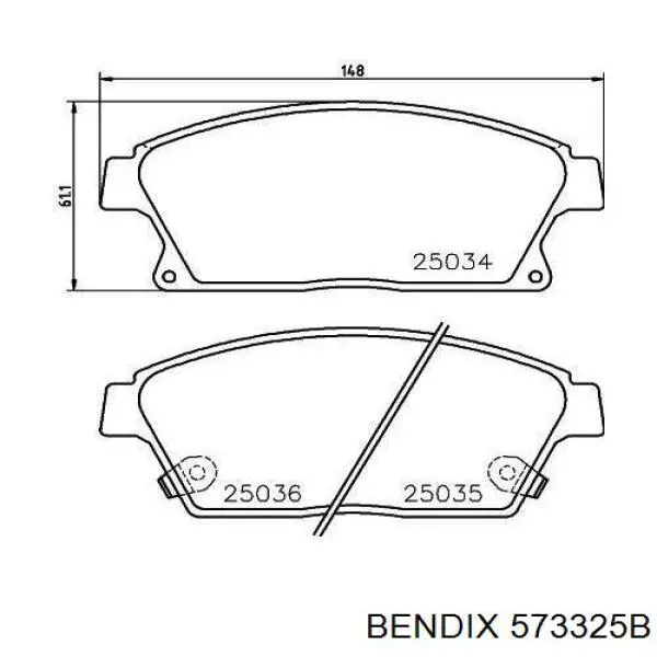 Передние тормозные колодки 573325B Jurid/Bendix