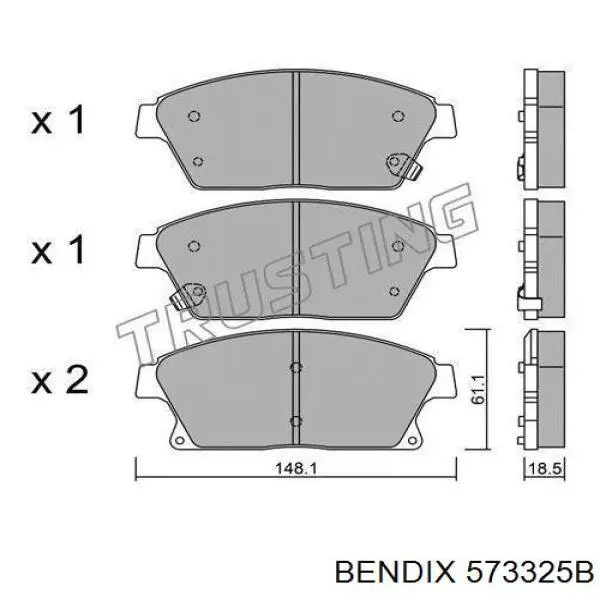 573325B Jurid/Bendix Колодки передние