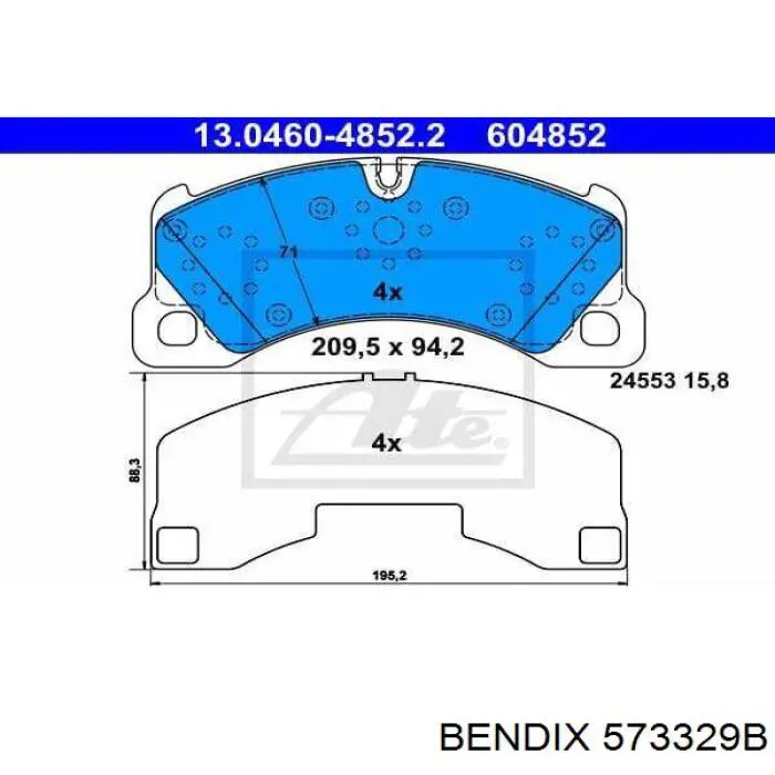 Колодки Jurid/Bendix 573329B цена, от 48.30 USD