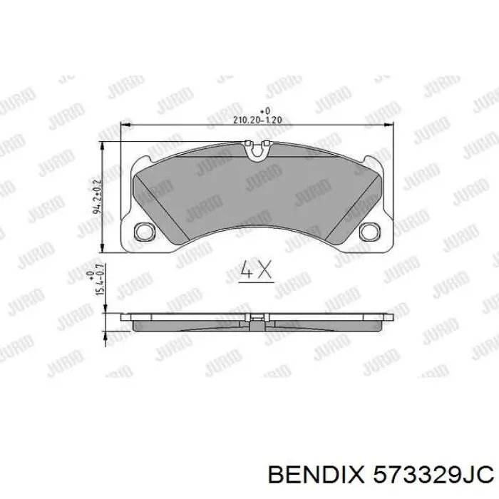 Передние тормозные колодки 573329JC Jurid/Bendix