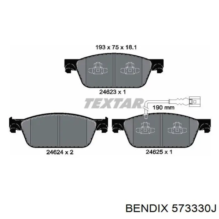 Тормозные колодки Jurid/Bendix 573330J