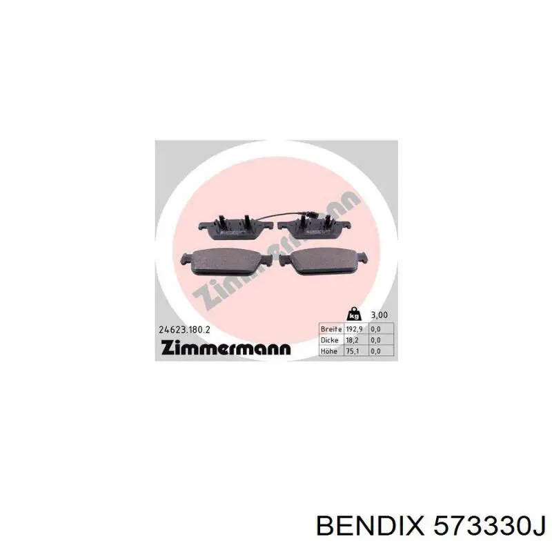 Передние тормозные колодки 573330J Jurid/Bendix