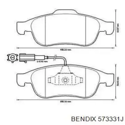 Передние тормозные колодки 573331J Jurid/Bendix