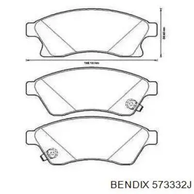 573332J Jurid/Bendix колодки тормозные передние дисковые