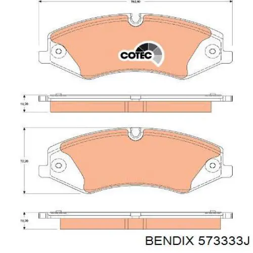 573333J Jurid/Bendix Колодки передние
