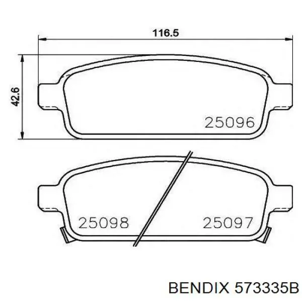 Задние тормозные колодки 573335B Jurid/Bendix