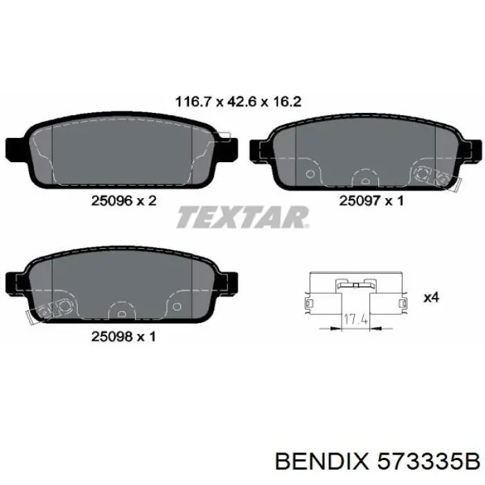 573335B Jurid/Bendix Колодки тормозные дисковые комплект