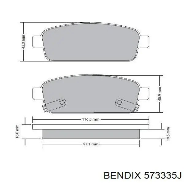 Задние тормозные колодки 573335J Jurid/Bendix