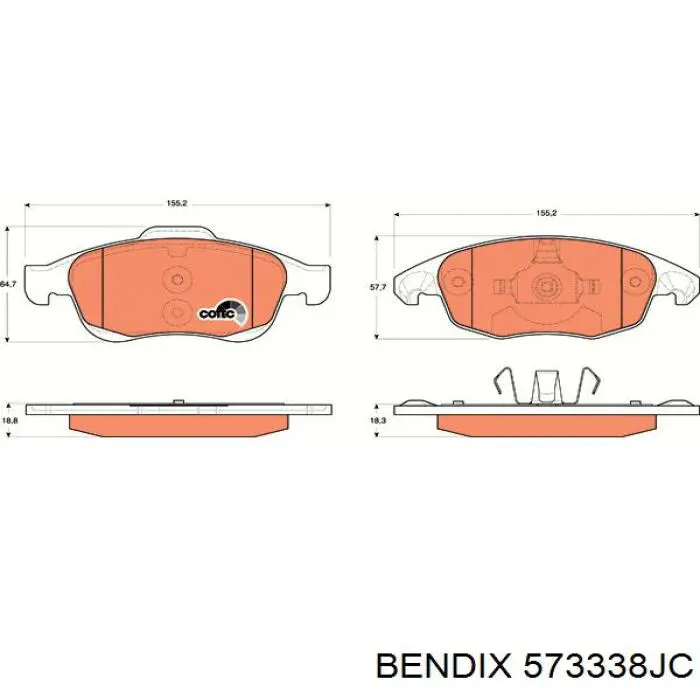 573338JC Jurid/Bendix колодки тормозные передние дисковые