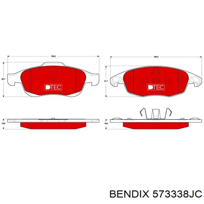 Тормозные колодки Jurid/Bendix 573338JC