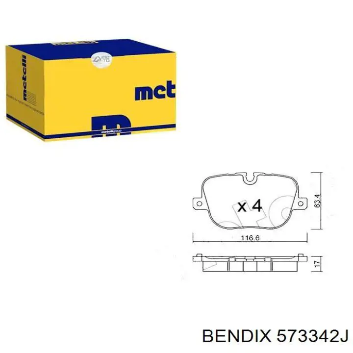 573342J Jurid/Bendix Колодки тормозные дисковые комплект