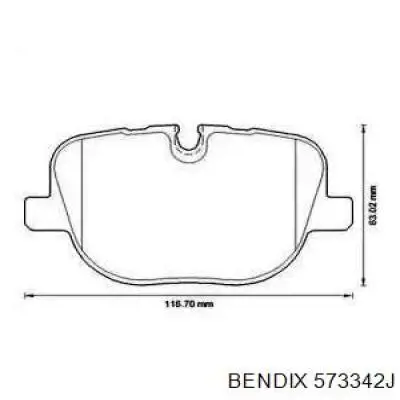 Задние тормозные колодки 573342J Jurid/Bendix