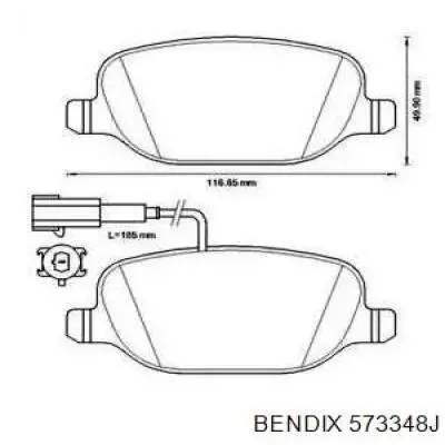 Задние тормозные колодки 573348J Jurid/Bendix