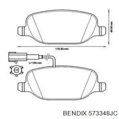 Задние тормозные колодки 573348JC Jurid/Bendix