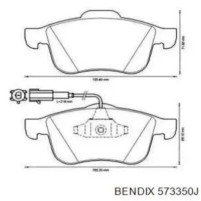 Передние тормозные колодки 573350J Jurid/Bendix