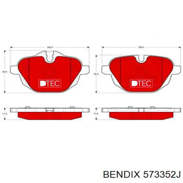 573352J Jurid/Bendix Колодки тормозные дисковые комплект