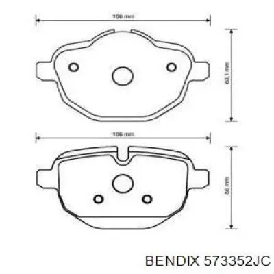 573352JC Jurid/Bendix колодки тормозные задние дисковые
