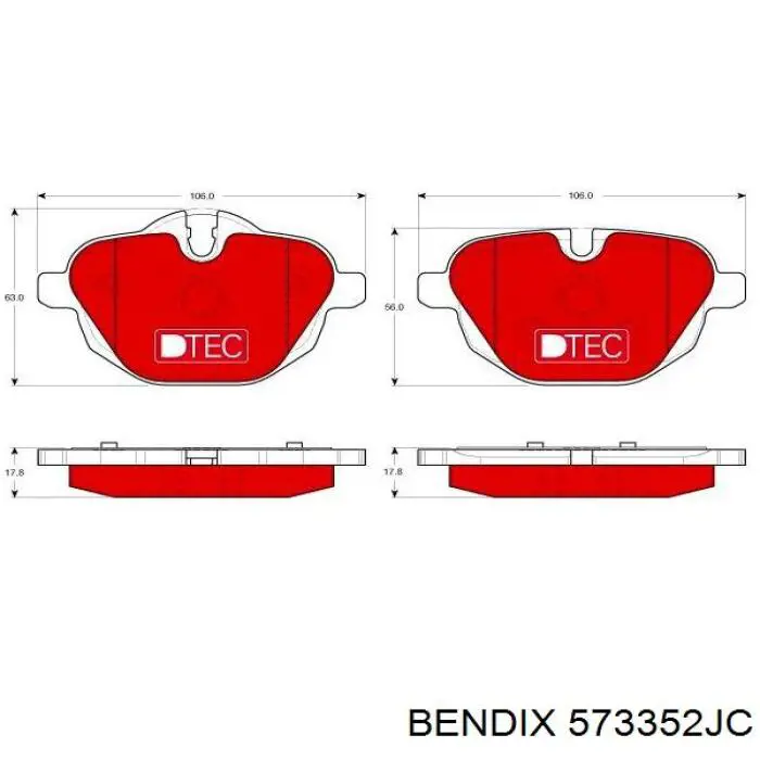 Колодки дисковые  Jurid/Bendix 573352JC цена, от 67.00 USD