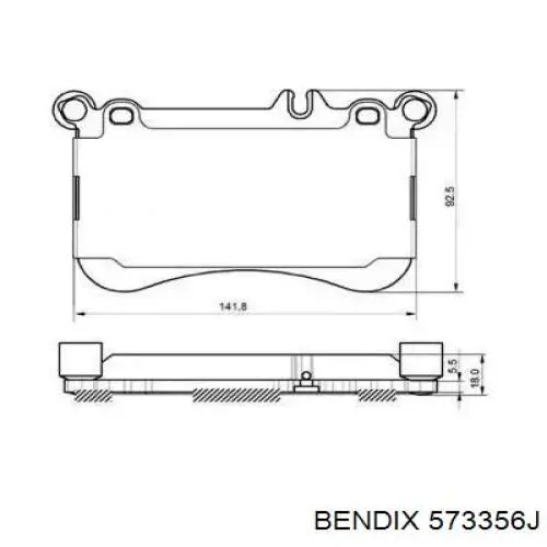 Передние тормозные колодки 573356J Jurid/Bendix