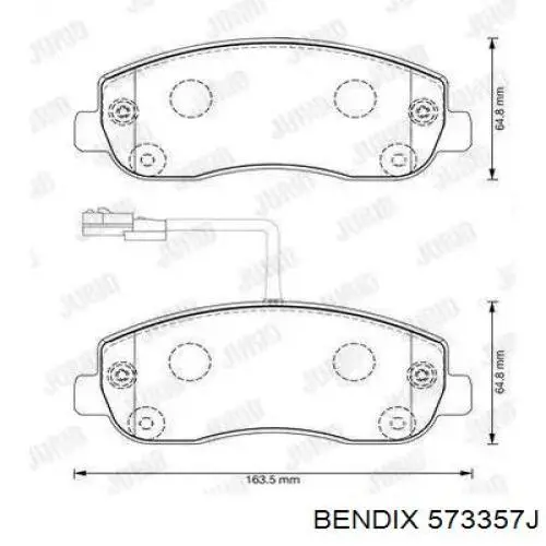 573357J Jurid/Bendix колодки тормозные передние дисковые