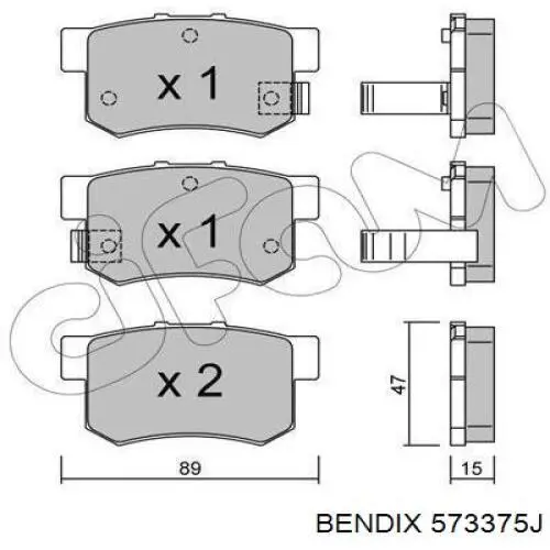 Купить 573375J Jurid/Bendix Колодки тормозные задние, дисковые