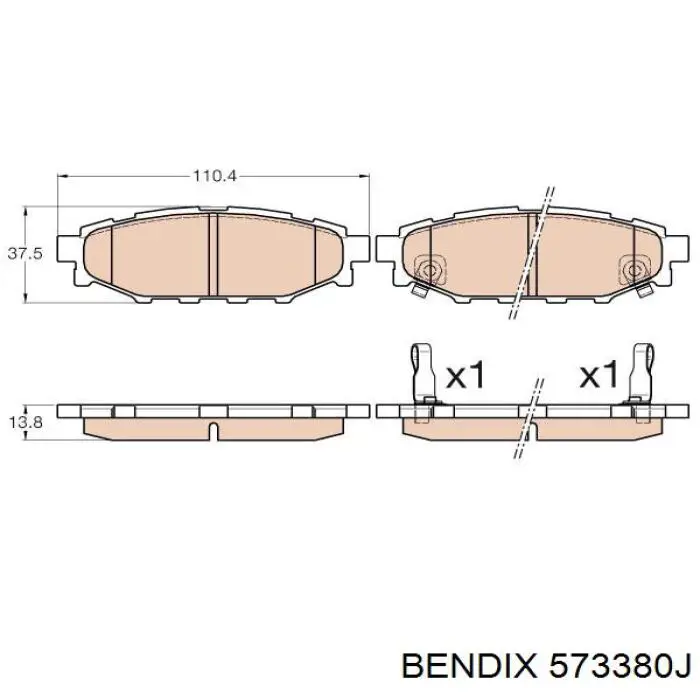 Задние тормозные колодки 573380J Jurid/Bendix