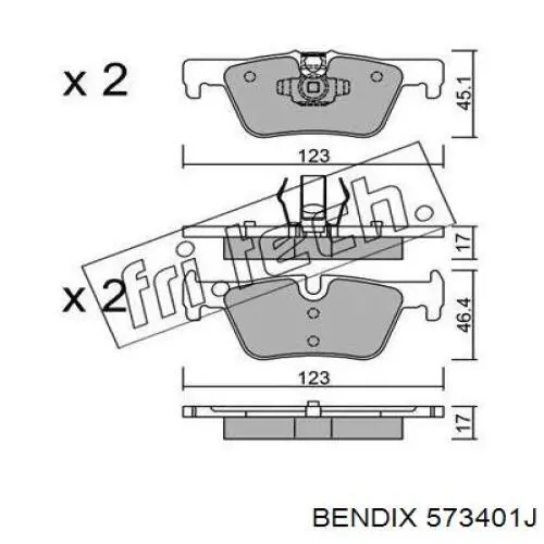 Купить 573401J Jurid/Bendix Колодки тормозные задние, дисковые
