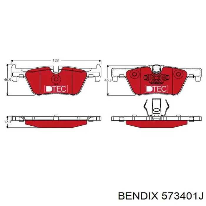 573401J Jurid/Bendix Колодки тормозные дисковые комплект