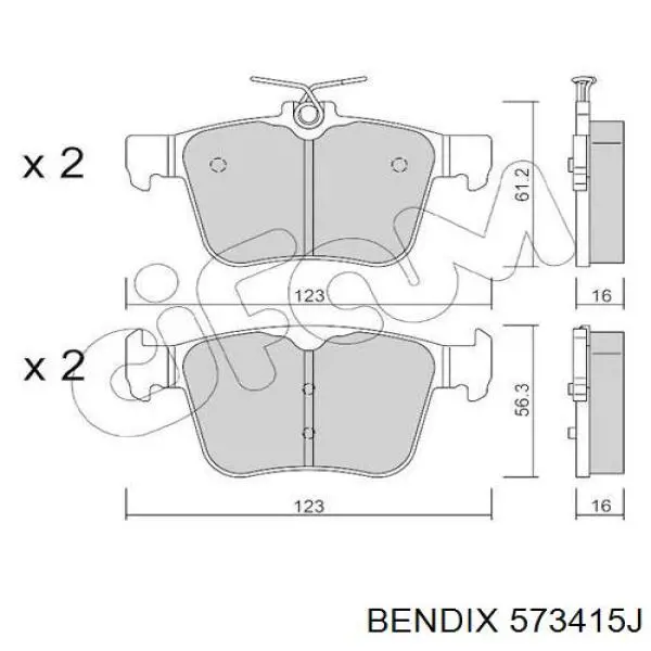 Колодки дисковые  Jurid/Bendix 573415J цена, от 28.35 USD