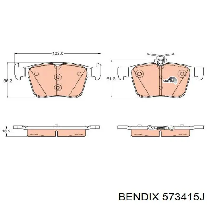 Купить 573415J Jurid/Bendix Колодки тормозные задние, дисковые