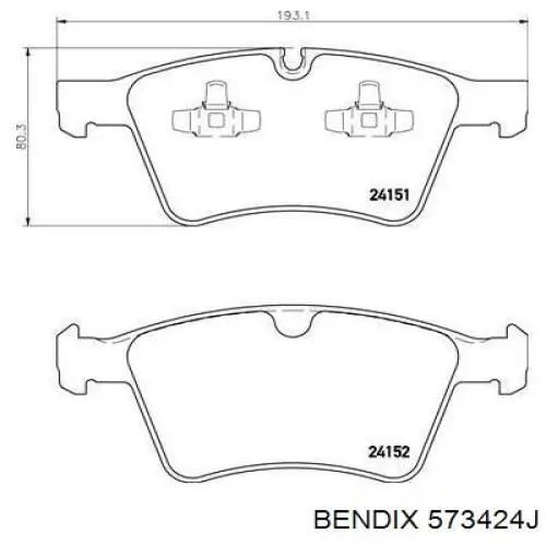 Тормозные колодки Jurid/Bendix 573424J